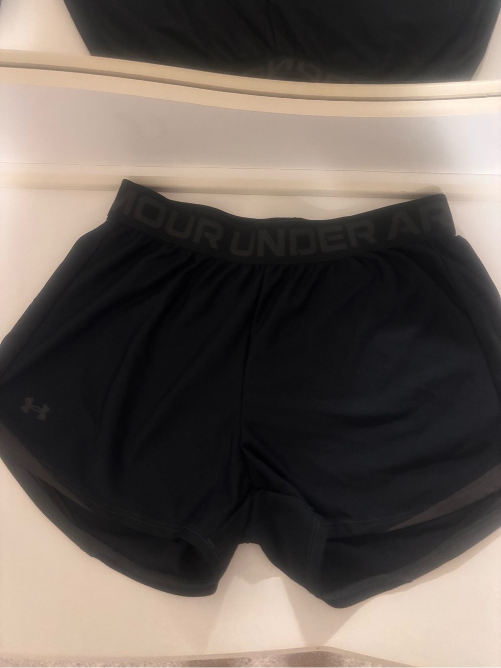 Under Armour Black Women's Athletic Shorts with Branded Waistband